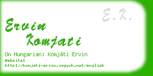 ervin komjati business card